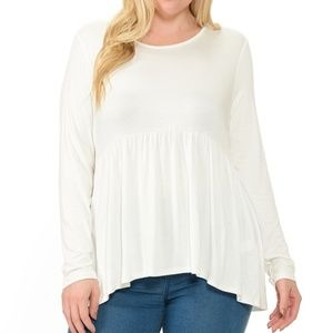 EMPIRE-WAIST LONG-SLEEVE TOP - PLUS
